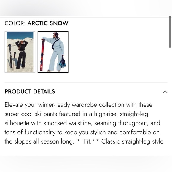 Free People Sunday Skies Pants Ski Pants $398 Med Arctic Snow NWT - Picture 5 of 16